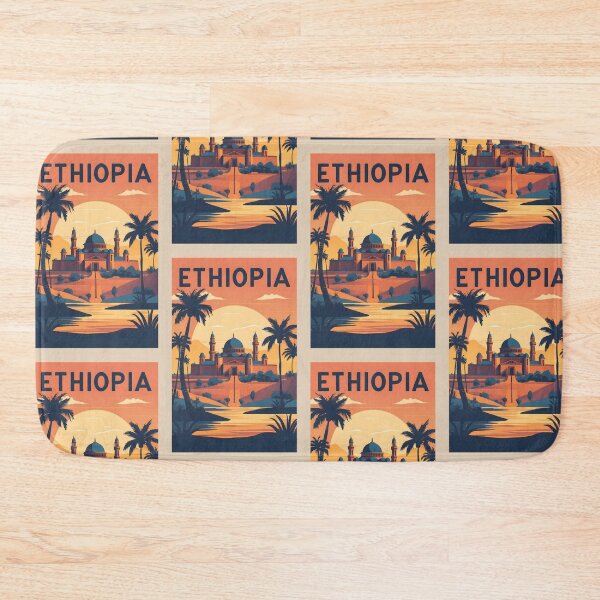 Item preview, Ethiopia Retro Vintage Travel Design designed and sold by TravelersGems.