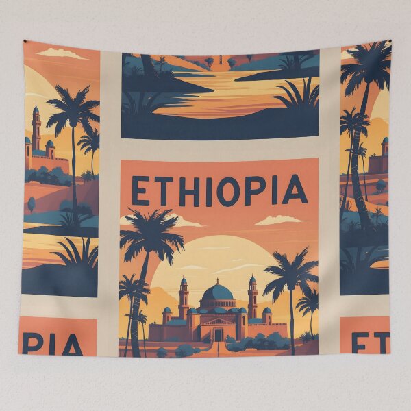 Item preview, Ethiopia Retro Vintage Travel Design designed and sold by TravelersGems.
