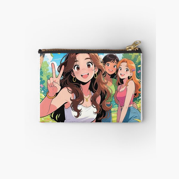 Item preview, Cute Anime Girls Taking a Selfie – Colorful Manga Style Illustration designed and sold by Rangmanch.