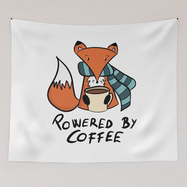 Item preview, Cute Cozy Fox - Powered by Coffee designed and sold by DesignFreakArt.