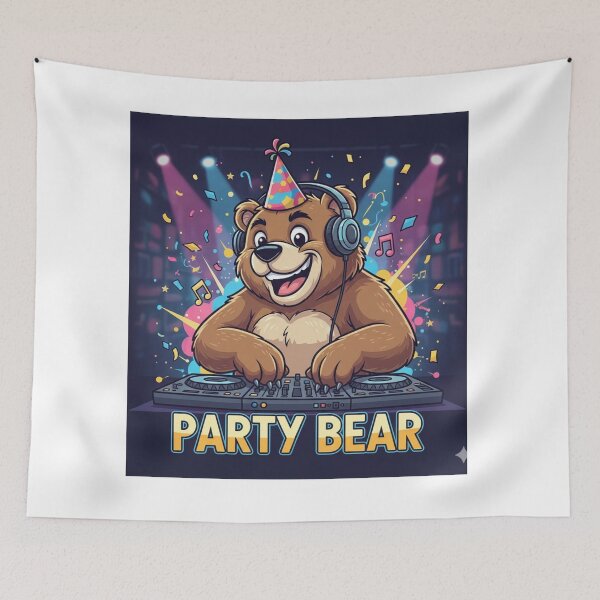 Item preview, Party Animal Bear - Funny Celebration & Birthday Party Humor Tee designed and sold by RelateAndTee.