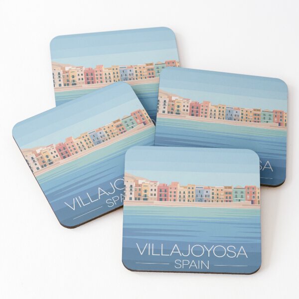 Item preview, Villajoyosa Spain Colorful Waterfront Minimal Travel Wall Art designed and sold by Timeless Design.