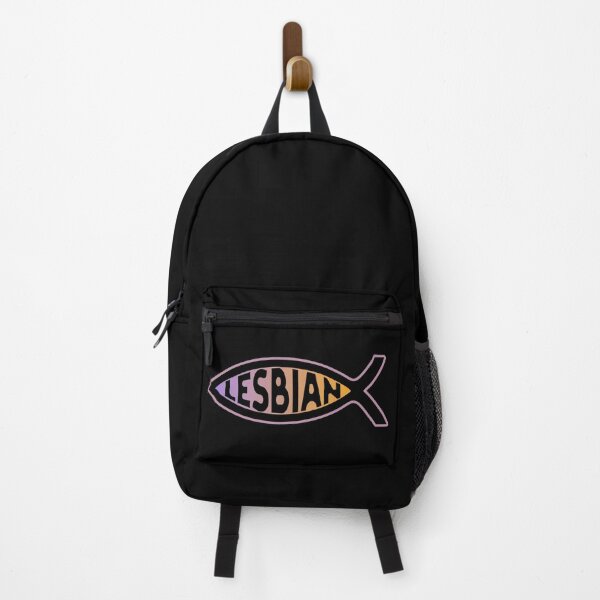 Item preview, Jesus Fish Lesbian Pride Flag LGBTQ Black designed and sold by TackyTime.
