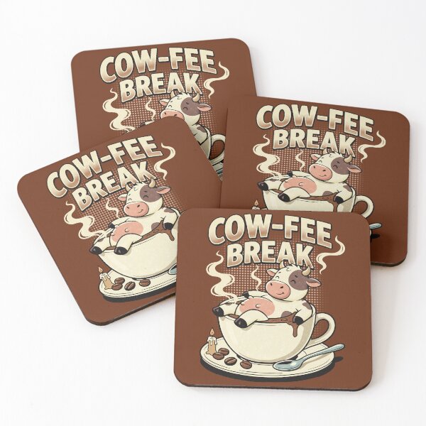 Item preview, Cow-Fee Break Cute Cow Coffee Bath Pun designed and sold by tollaru.
