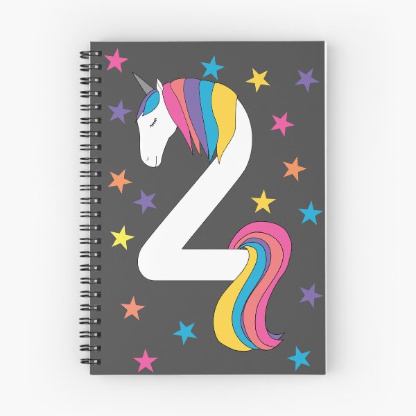 Item preview, 2nd birthday Rainbow Unicorn drawn in the shape of a number two designed and sold by Sheridanlongdog.