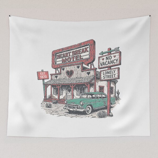 Item preview, Heart break motel - Retro valentine's day designed and sold by sapnaela.
