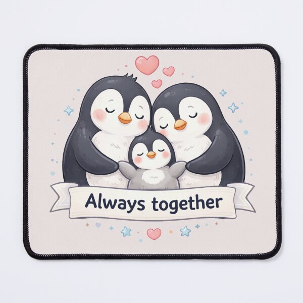 Item preview, Always Together – Cute Penguin Family Illustration designed and sold by ValeriValera.