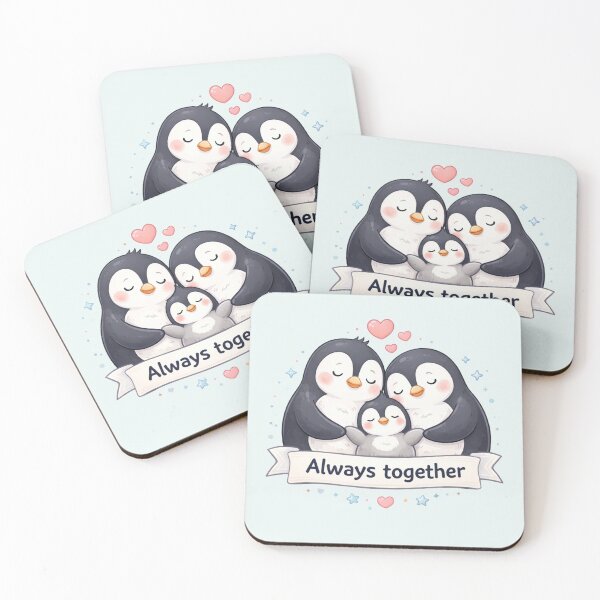 Item preview, Always Together – Cute Penguin Family Illustration designed and sold by ValeriValera.