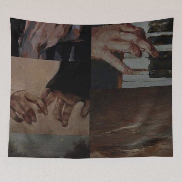 Item preview, Dark Romantic Aesthetic Collage | Classical Mood Art | Hands, Moon & Swan designed and sold by Grind107.