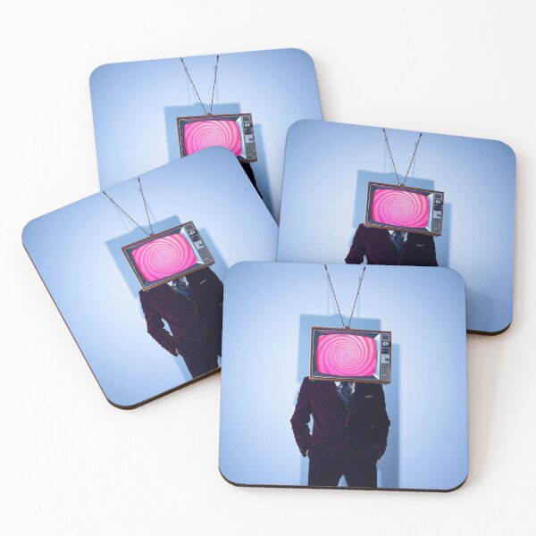 Item preview, Hypnotic TV Head Red Suit - Surreal Retro Television Portrait designed and sold by Cine8.