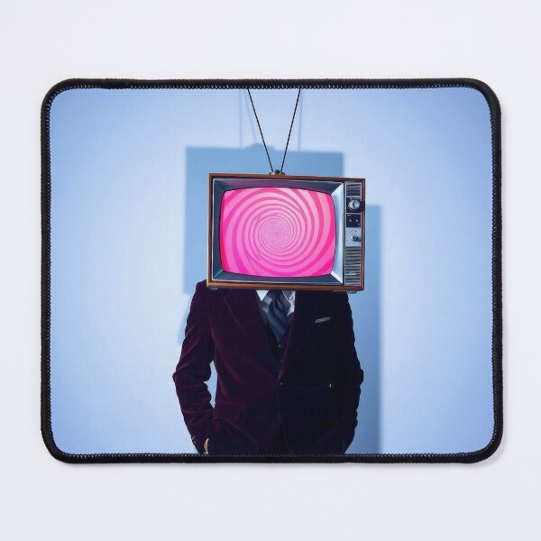 Item preview, Hypnotic TV Head Red Suit - Surreal Retro Television Portrait designed and sold by Cine8.