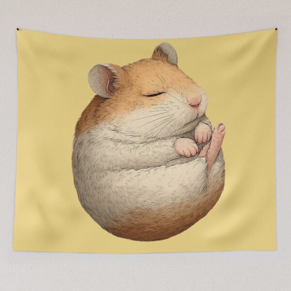 Item preview, Sleeping Hamster – Cute animal motif in a cozy spherical shape designed and sold by Meiersbeste.