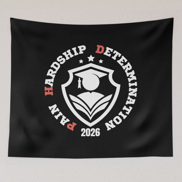 Item preview, Pain, Hardship, Determination Class 2026 – Black Funny PhD Graduation Quote for Doctorate Students and Researchers designed and sold by Artycom.