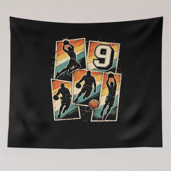 Item preview, Basketball Number 9 Basketball Player Vintage Retro designed and sold by SofenArt.