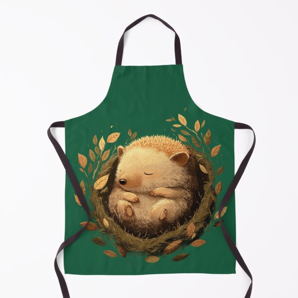 Item preview, Sleeping hedgehog in a nest of leaves – Sweet, peaceful animal motif designed and sold by Meiersbeste.