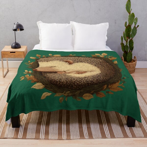 Item preview, Sleeping hedgehog in a wreath of leaves – Cute woodland animal motif designed and sold by Meiersbeste.