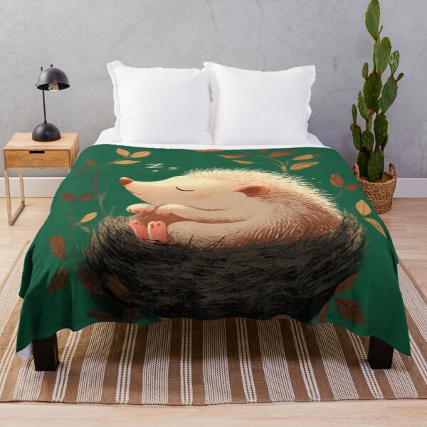 Item preview, Sleeping hedgehog in its nest – Cute autumn woodland animal motif designed and sold by Meiersbeste.