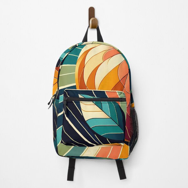 Item preview, Retro Geometric Apple Sunburst in Teal and Orange designed and sold by InkSmithery.