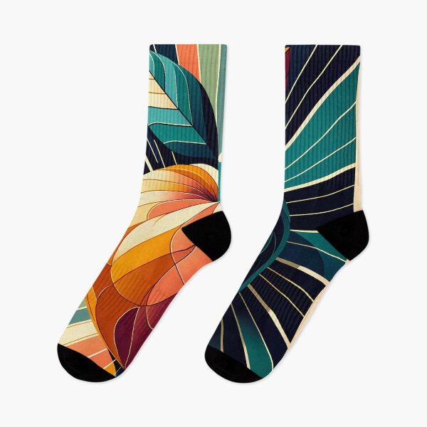 Item preview, Retro Geometric Apple Sunburst in Teal and Orange designed and sold by InkSmithery.