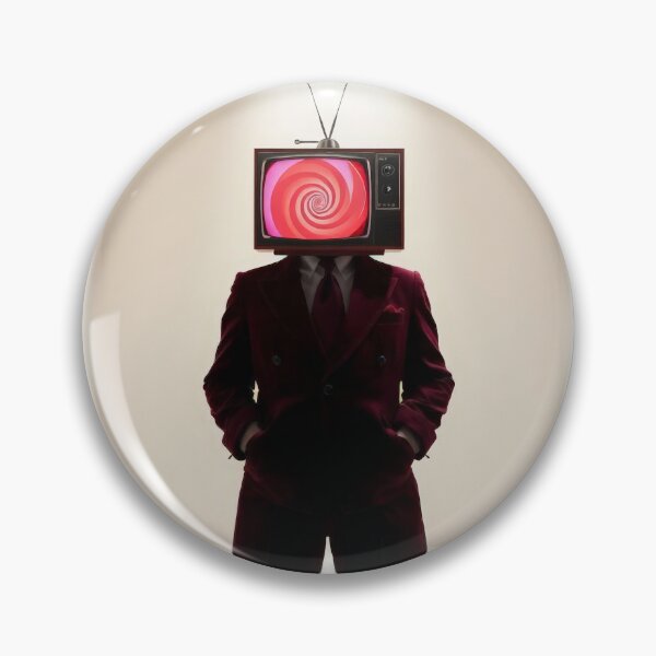 Item preview, Hypnotic TV Head Red Suit - Surreal Retro Television Portrait designed and sold by Cine8.