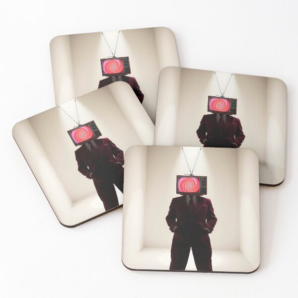 Item preview, Hypnotic TV Head Red Suit - Surreal Retro Television Portrait designed and sold by Cine8.