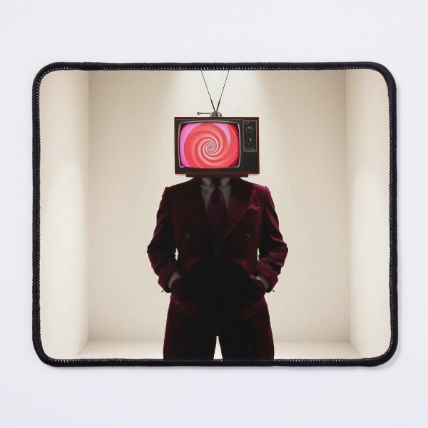 Item preview, Hypnotic TV Head Red Suit - Surreal Retro Television Portrait designed and sold by Cine8.
