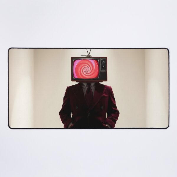 Item preview, Hypnotic TV Head Red Suit - Surreal Retro Television Portrait designed and sold by Cine8.