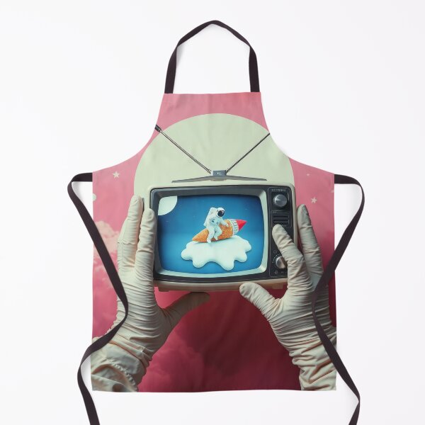 Item preview, Moon Landing TV Dreams - Retro Portable Television Surreal Collage designed and sold by Cine8.