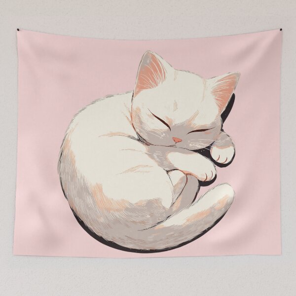 Item preview, Sleeping Kitten – Cute cat motif in soft colors designed and sold by Meiersbeste.