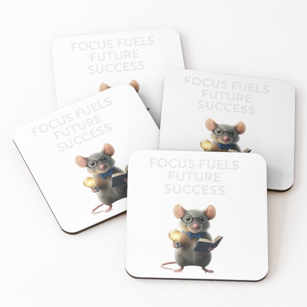 Item preview, Focus Fuels Future Success – Cute Smart Mouse Motivational T-Shirt Design designed and sold by Iunova.
