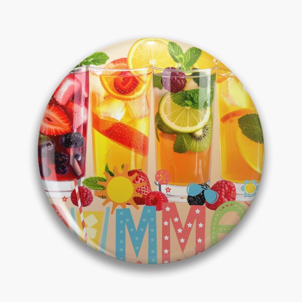 Item preview, Colorful Summer Drinks – Fresh Fruit Cocktail Illustration designed and sold by GoldenSparkleShop.