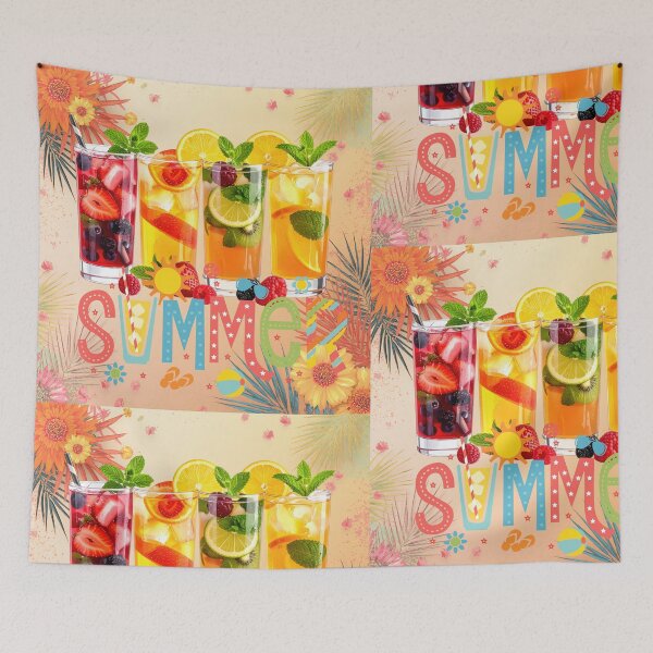 Item preview, Colorful Summer Drinks – Fresh Fruit Cocktail Illustration designed and sold by GoldenSparkleShop.
