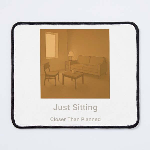 Item preview, Just Sitting, Closer Than Planned – Minimal Living Room Illustration | Open the Door Series designed and sold by WorkXPlay.