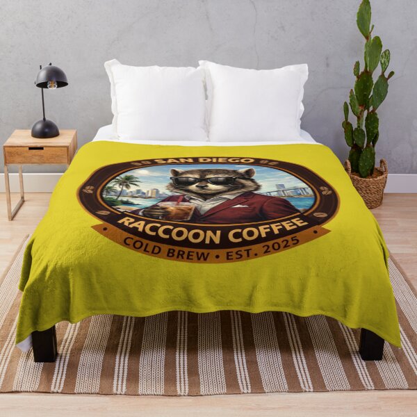 Item preview, San Diego Raccoon Coffee Badge designed and sold by TytherleyTees.
