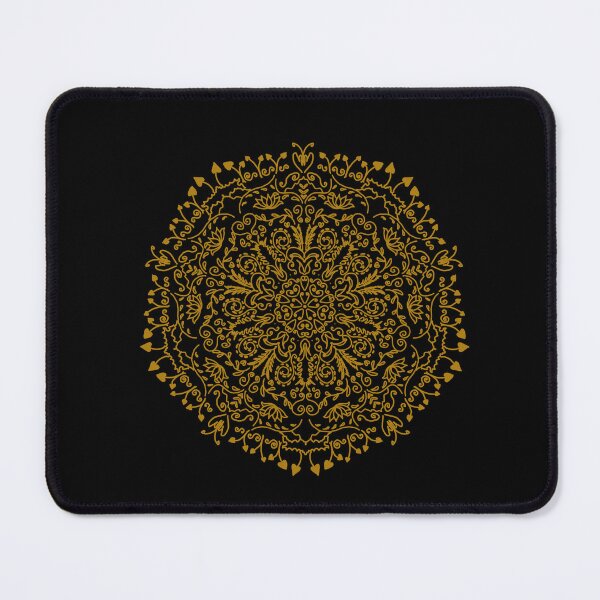 Item preview, Yellow Traditional Motif on black background designed and sold by Whimsical-fairy.