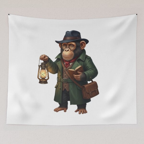 Item preview, Vintage Illustration of a Chimpanzee Detective designed and sold by CHRIST5000.
