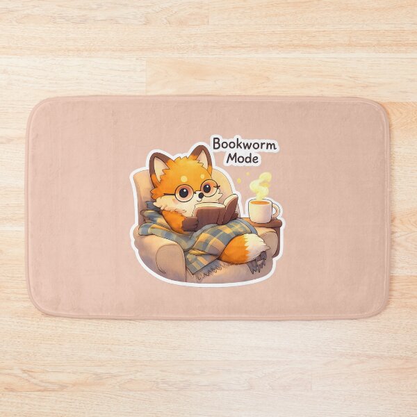 Item preview, Bookworm Mode Cute Fox Reading – Cozy Tea Time Kawaii Illustration designed and sold by Still Breathing Studio.