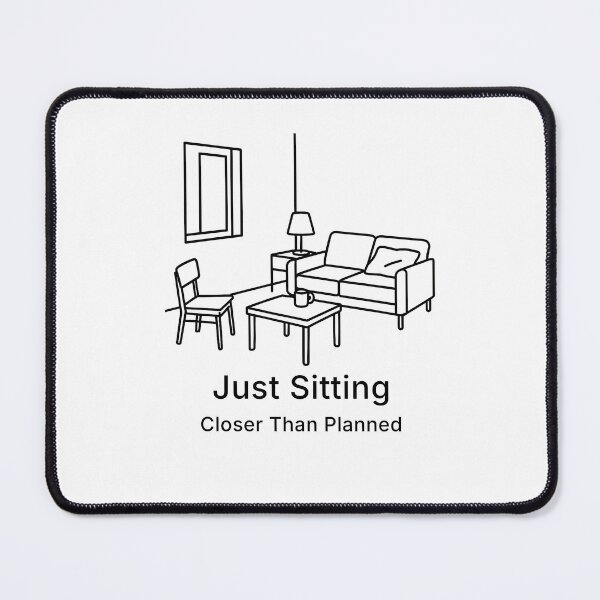 Item preview, Just Sitting, Closer Than Planned – Minimal Living Room Line Art | Open the Door Series designed and sold by WorkXPlay.