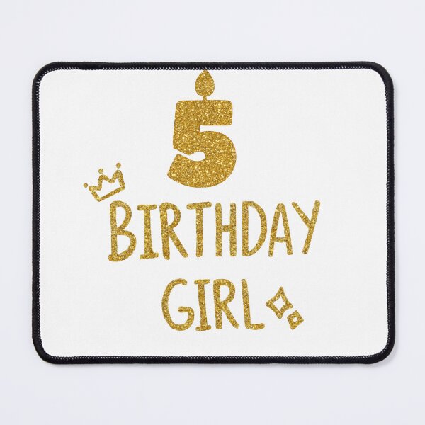 Item preview, Para la fiesta de cumpleaños de la niña de 5 años, niños dorados designed and sold by PRINTLAN.