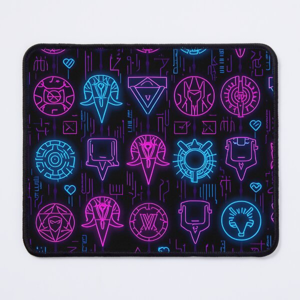 Item preview, Neon Cyberpunk Symbols Futuristic Tech Pattern Sticker designed and sold by PalmixArt.