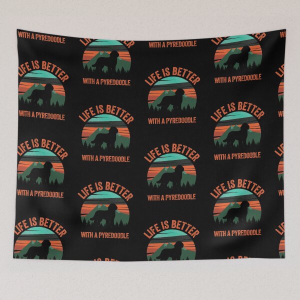 Item preview, Life Is Better With A Pyredoodle Retro Mountains  designed and sold by Guarddogdrive.