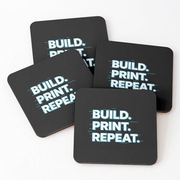 Item preview, Build Print Repeat 3D Printing Maker Typography designed and sold by EchoPrint Co..