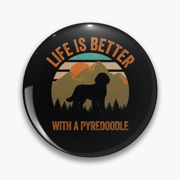 Item preview, Life Is Better With A Pyredoodle Retro Mountains  designed and sold by Guarddogdrive.