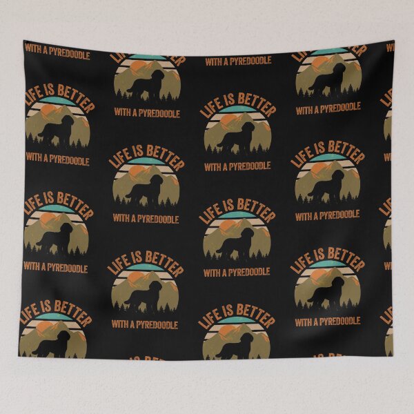 Item preview, Life Is Better With A Pyredoodle Retro Mountains  designed and sold by Guarddogdrive.