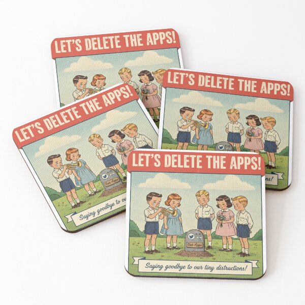 Item preview, The App Funeral - Retro Digital Detox Art designed and sold by Vantage Print Co..