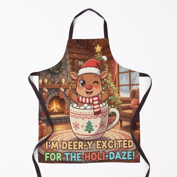 Item preview, Deer‑y Excited for the Holi‑Daze Deer designed and sold by JustSketchs.