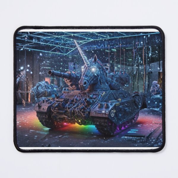 Item preview, Futuristic Tank with Unicorn Keeping the Peace designed and sold by HINAHO.