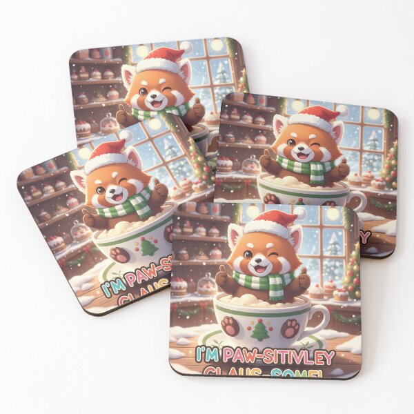 Item preview, Paw‑sitively Claus‑Some Red Panda designed and sold by JustSketchs.