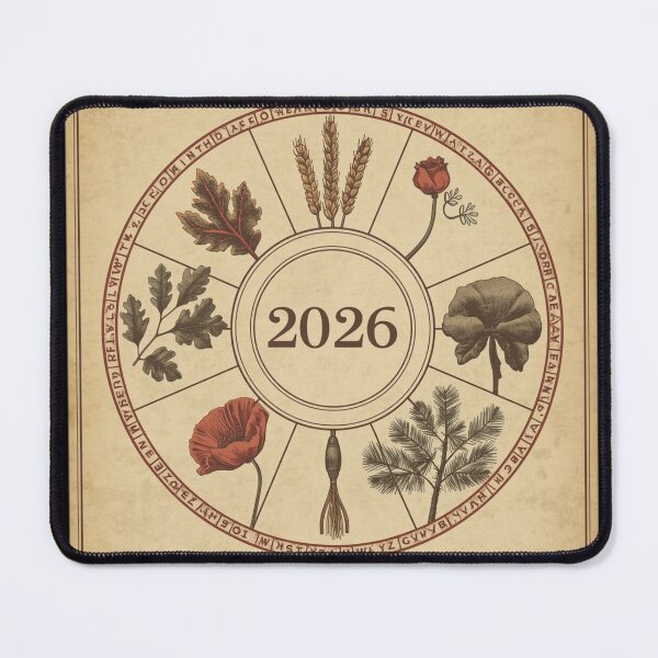 Item preview, Slavic Wheel of the Year 2026 - Pagan Calendar Poster - Mystical Nature Decor designed and sold by YvkafromPoland.