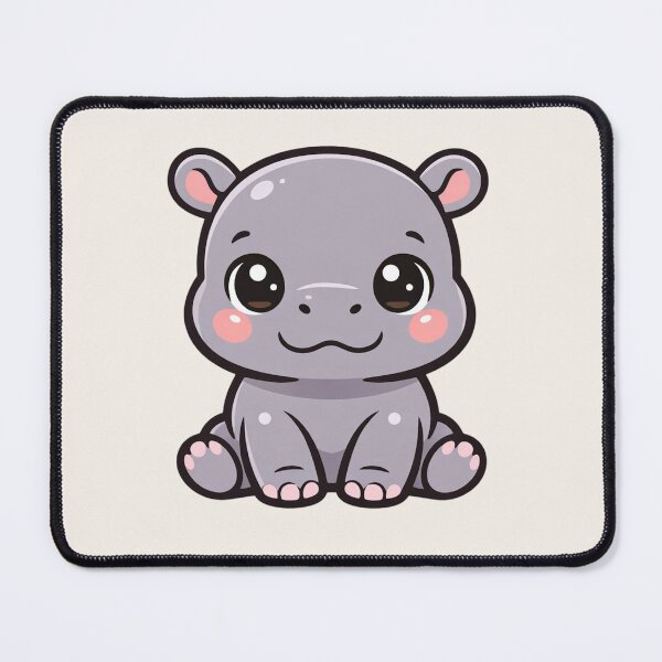 Item preview, Cute Baby Pygmy Hippo Cartoon • Adorable Hippo Tote Bag Illustration designed and sold by Nicole-Cherie.